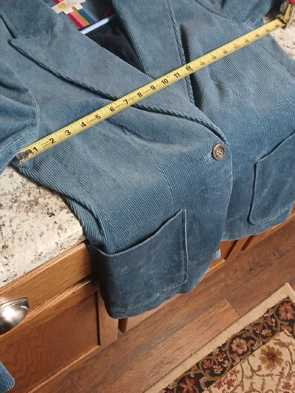 Boden Blue Corduroy Single-Button Blazer Size 12 - Picture 5 of 5